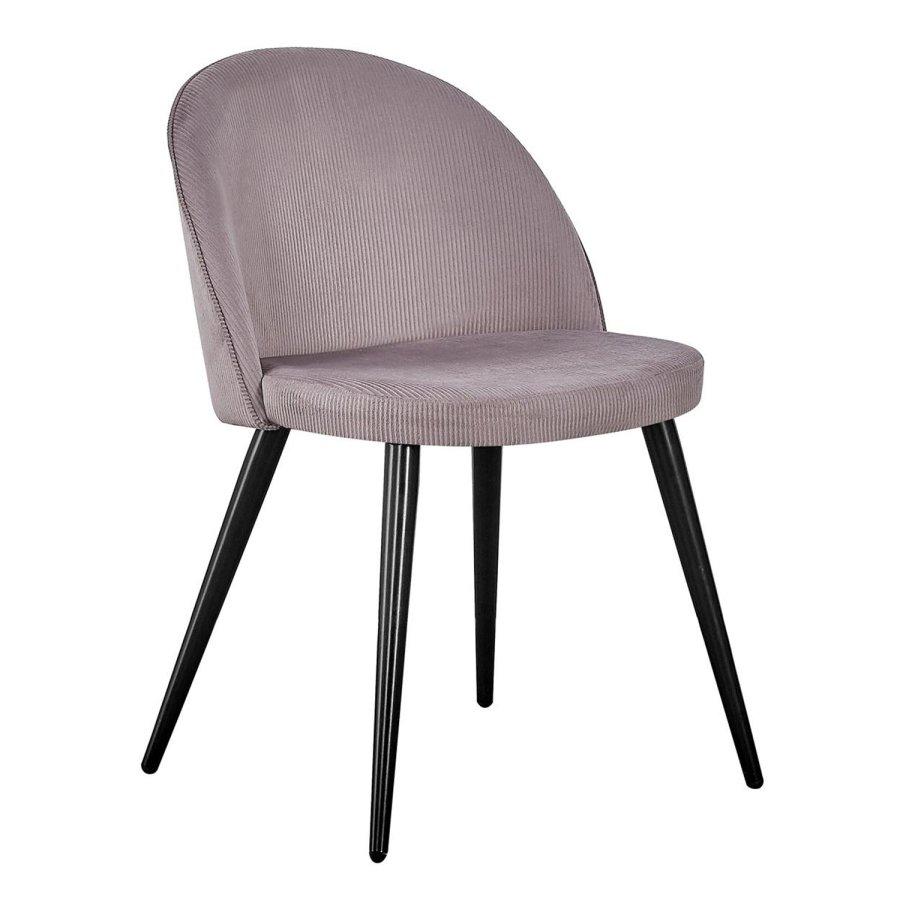 VENTURE DESIGN Spisebordstol i flyel, med armlener - gammelrosa velur og metall