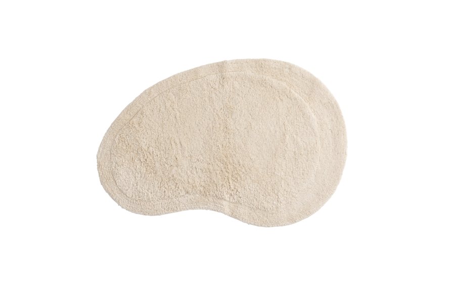 VENTURE DESIGN Elvis gulvtppe, oval - offwhite bomuld m. stofunderlag (60x85)