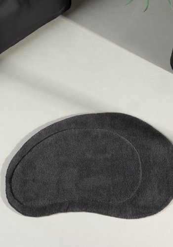VENTURE DESIGN Sten Rug Sten Ullblanding m. stoffunderlag - 50*75- -Oval -Mrkegr