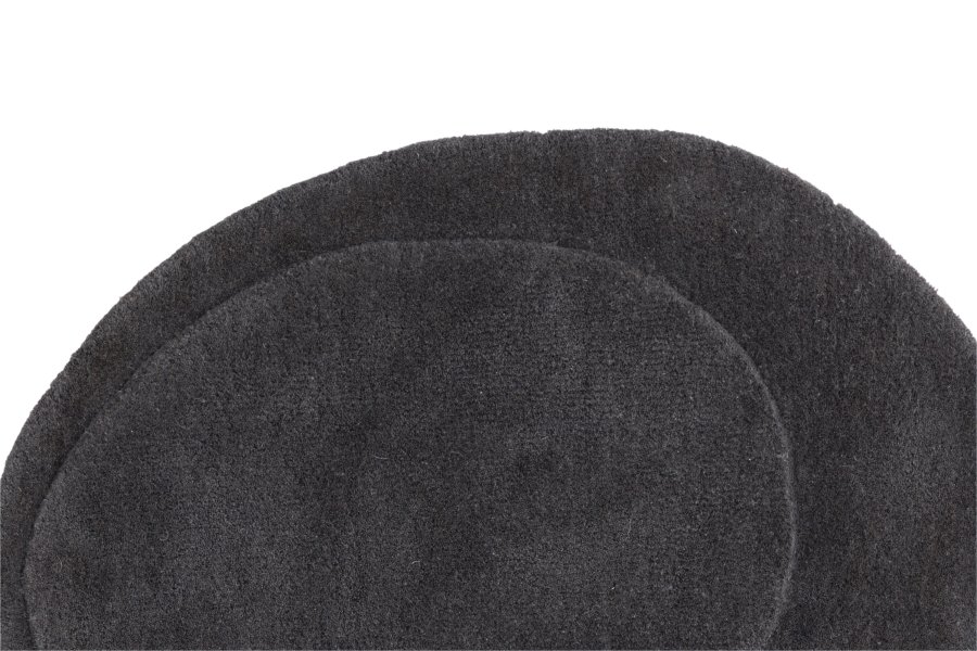 VENTURE DESIGN Sten Rug Sten Ullblanding m. stoffunderlag - 50*75- -Oval -Mrkegr
