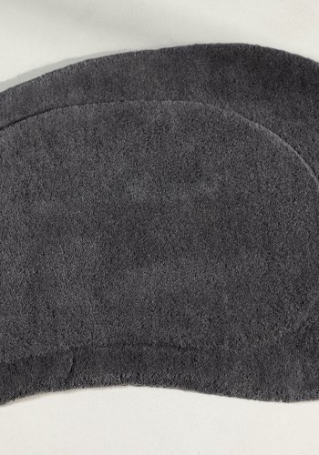 VENTURE DESIGN Sten Rug Sten Ullblanding m. stoffunderlag - 50*75- -Oval -Mrkegr