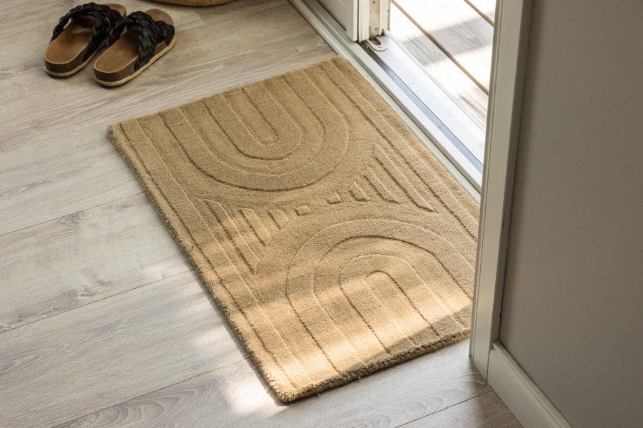 VENTURE DESIGN Nora bademtte, rektangulr - beige uld (50x80)