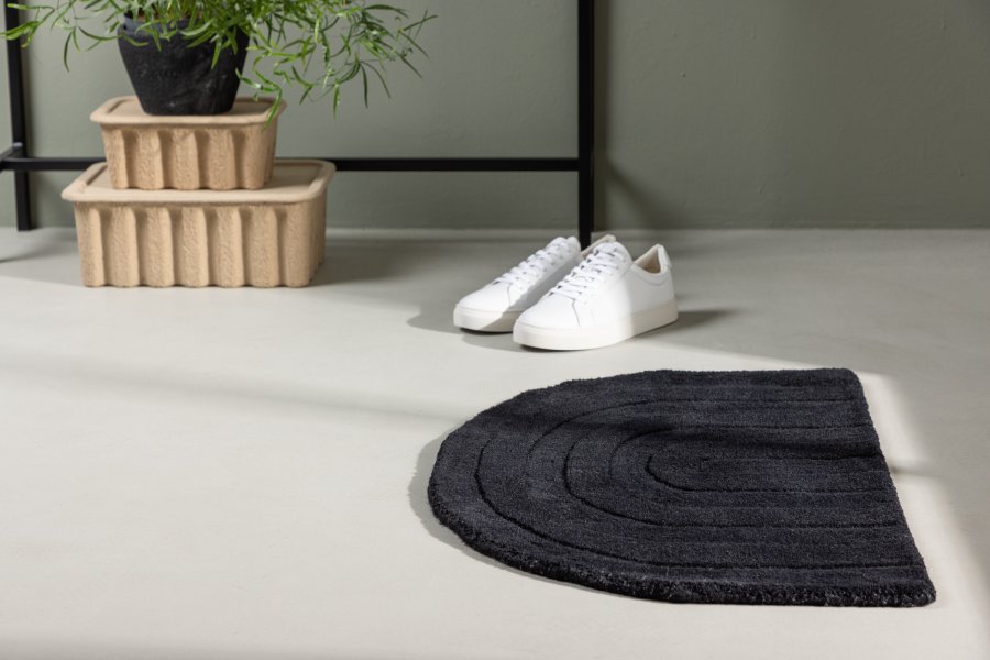 VENTURE DESIGN Nora Teppe Nora Ull - 50*80- -Halvmne-Sort