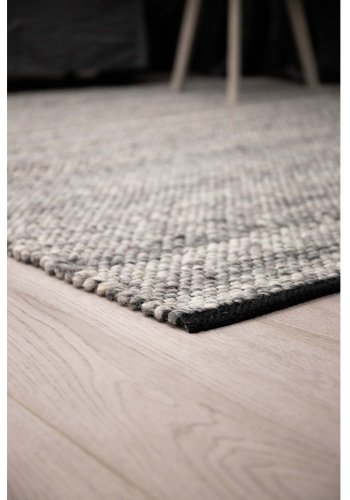 VENTURE DESIGN Ganga-Teppich – graue Wolle und Baumwolle (170 x 240)