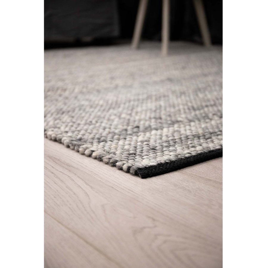 VENTURE DESIGN Ganga-Teppich – graue Wolle und Baumwolle (170 x 240)