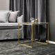 VENTURE DESIGN Estelle sidebord - sort marmor og messing metal (50x50)