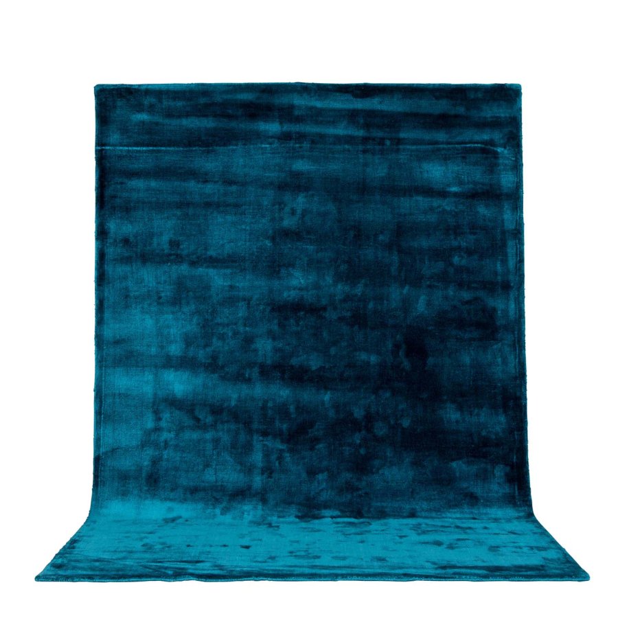 VENTURE DESIGN Indra-teppe - turkis viskose og bomull (250x350)