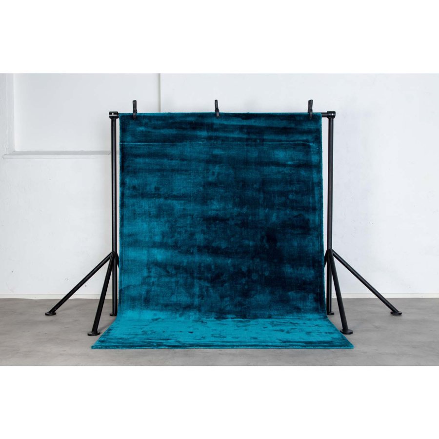 VENTURE DESIGN Indra-teppe - turkis viskose og bomull (250x350)