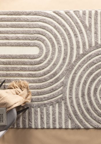 VENTURE DESIGN Nikita Teppe Nikita Poly-bomull Canvas - 290*200- -Rektangulrt-Gr/Hvit