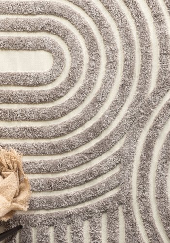 VENTURE DESIGN Nikita Teppe Nikita Poly-bomull Canvas - 290*200- -Rektangulrt-Gr/Hvit