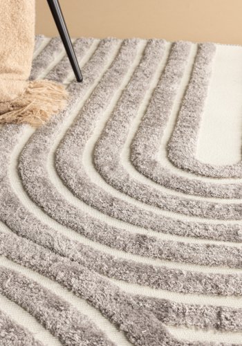 VENTURE DESIGN Nikita Teppe Nikita Poly-bomull Canvas - 290*200- -Rektangulrt-Gr/Hvit