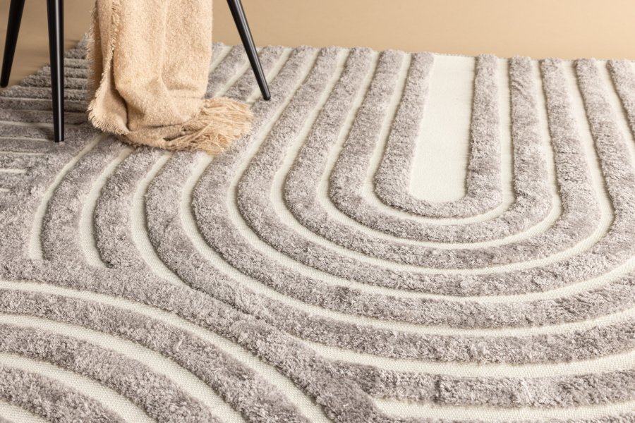 VENTURE DESIGN Nikita Teppe Nikita Poly-bomull Canvas - 290*200- -Rektangulrt-Gr/Hvit