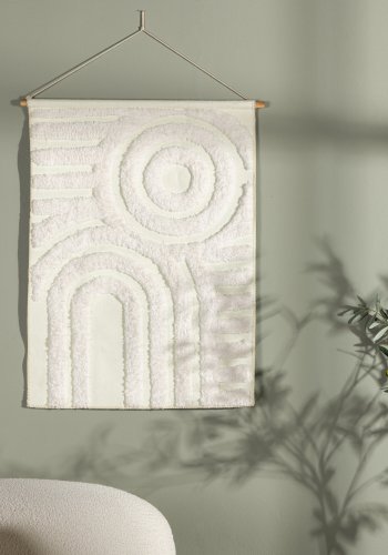 VENTURE DESIGN Nikita billedvev, rektangulr - hvit polyester (70x100)