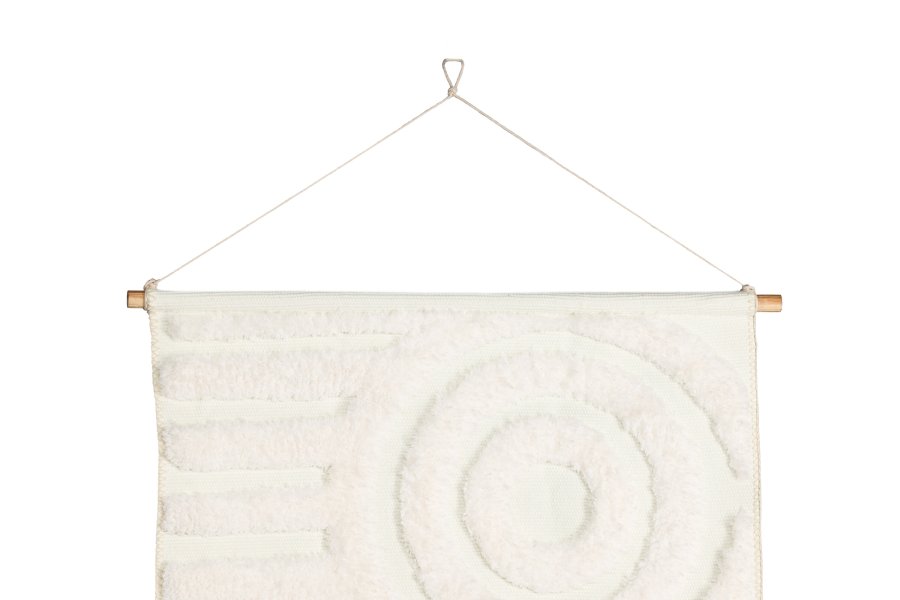 VENTURE DESIGN Nikita billedvev, rektangulr - hvit polyester (70x100)