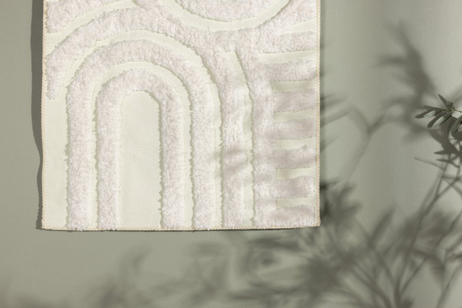 VENTURE DESIGN Nikita billedvev, rektangulr - hvit polyester (70x100)