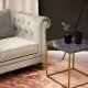 VENTURE DESIGN Estelle sidebord - sort marmor og messing metal (50x50)