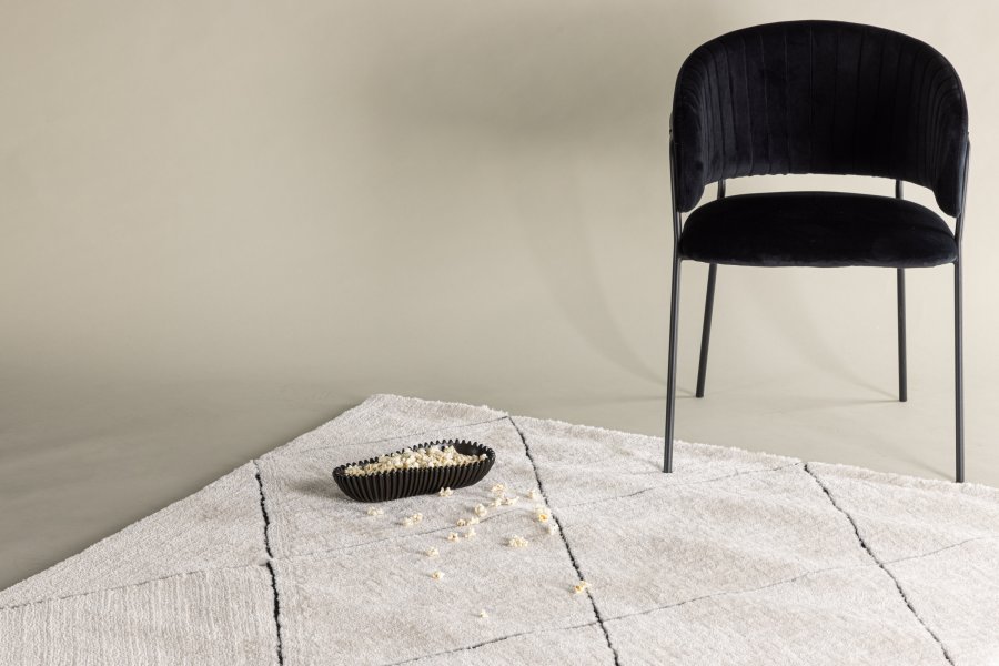 VENTURE DESIGN Patrik Teppe Patrik Polyester Shaggy - 290*200- -Rektangulr-Hvit/Sort