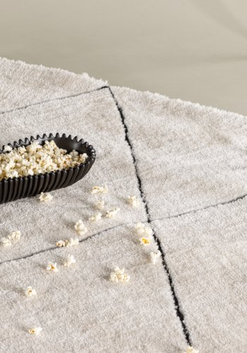 VENTURE DESIGN Patrik Teppe Patrik Polyester Shaggy - 230*160- -Rektangulr-Hvit/Sort