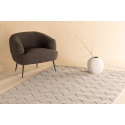Pia gulvtppe, rektangulr - brun polyester (230x160)