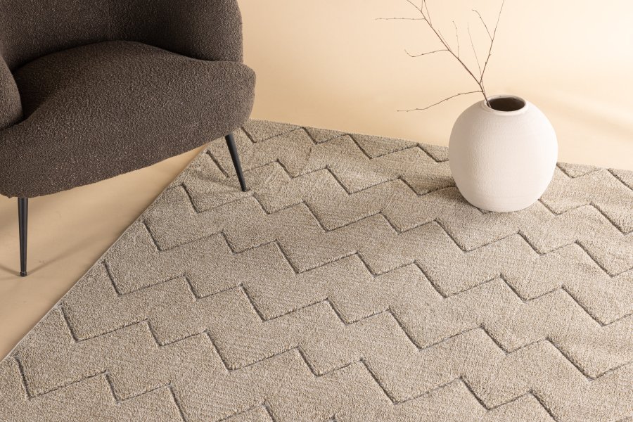 VENTURE DESIGN Fia Teppich, rechteckig  braunes Polyester (230 x 160)