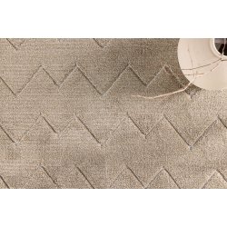 Pia gulvtppe, rektangulr - brun polyester (230x160)