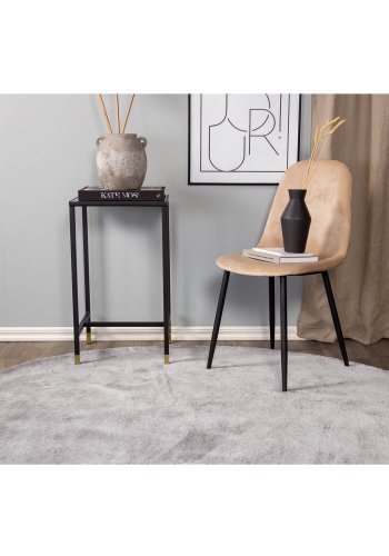 VENTURE DESIGN Polar spisestuestol - beige velur og sort metall