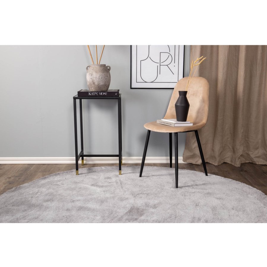 VENTURE DESIGN Polar spisestuestol - beige velur og sort metall