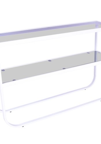 VENTURE DESIGN Rocker sidebord - grtt glass og hvitt metall (110x30)