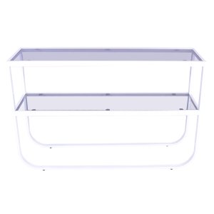 VENTURE DESIGN Rocker Sidobord - Grtt Glas och Vit Metall (110 x 30 cm)