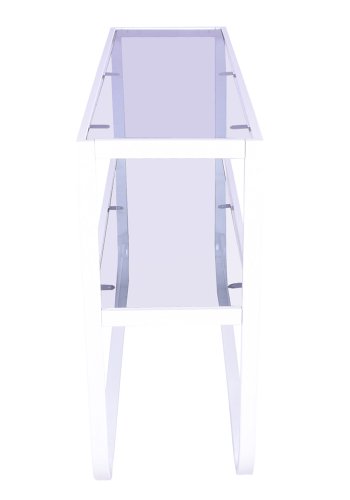 VENTURE DESIGN Rocker sidebord - grtt glass og hvitt metall (110x30)