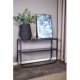 VENTURE DESIGN Rocker Sidobord, med 1 Hylla - Grtt Glas och Svart Metall (110 x 30 cm)