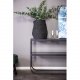 VENTURE DESIGN Rocker Sidobord, med 1 Hylla - Grtt Glas och Svart Metall (110 x 30 cm)