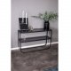 VENTURE DESIGN Rocker Sidobord, med 1 Hylla - Grtt Glas och Svart Metall (110 x 30 cm)