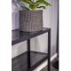 VENTURE DESIGN Rocker Sidobord, med 1 Hylla - Grtt Glas och Svart Metall (110 x 30 cm)