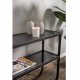 VENTURE DESIGN Rocker Sidobord, med 1 Hylla - Grtt Glas och Svart Metall (110 x 30 cm)