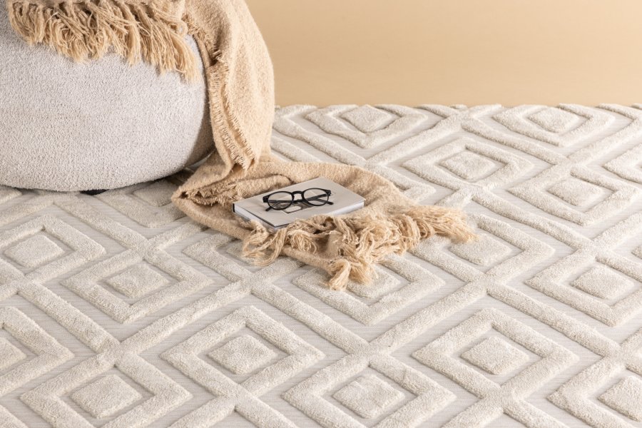 VENTURE DESIGN Pia Teppe Pia Polyester Shaggy - 290*200- -Rektangulr-Hvit