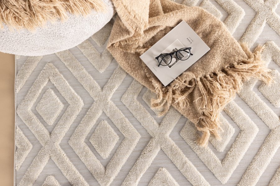 VENTURE DESIGN Pia Teppe Pia Polyester Shaggy - 290*200- -Rektangulr-Hvit