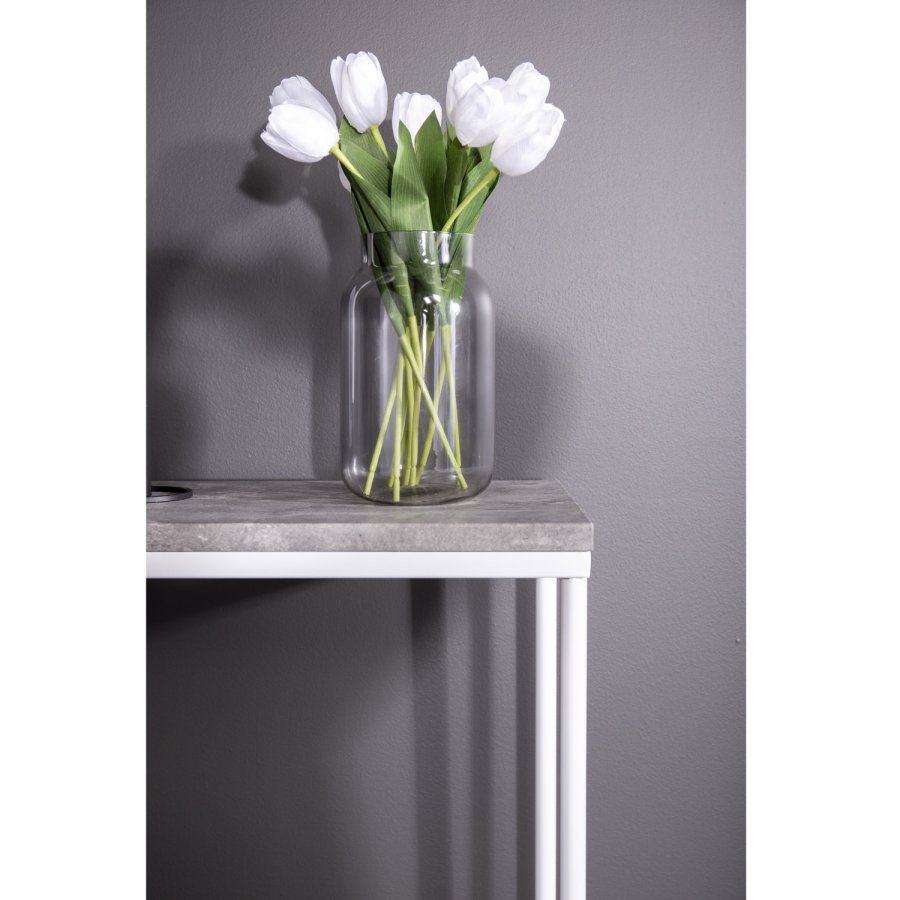 VENTURE DESIGN Palace sidebord - gr sement og hvitt metall (110x30)