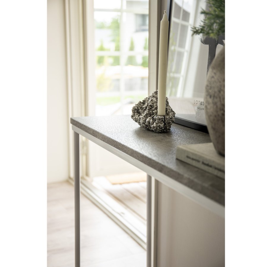 VENTURE DESIGN Palace sidebord - gr sement og hvitt metall (110x30)
