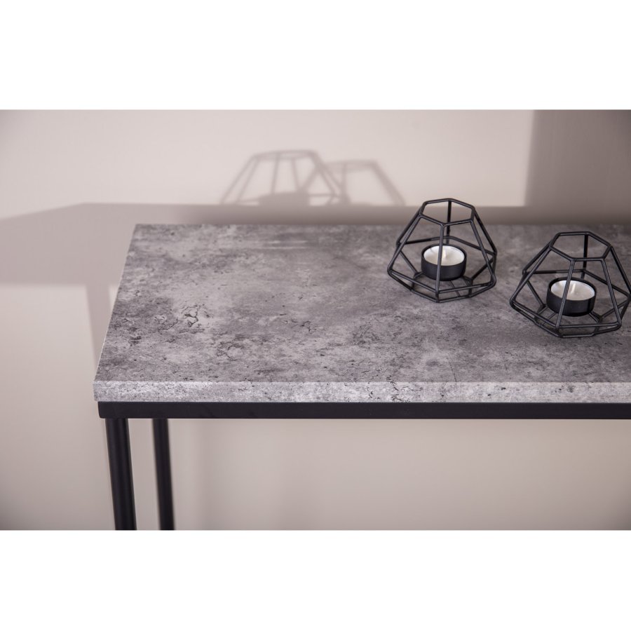 VENTURE DESIGN Palace sidebord - gr sement og svart metall (110x30)