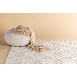 Pia gulvtppe, rektangulr - hvid polyester (230x160)