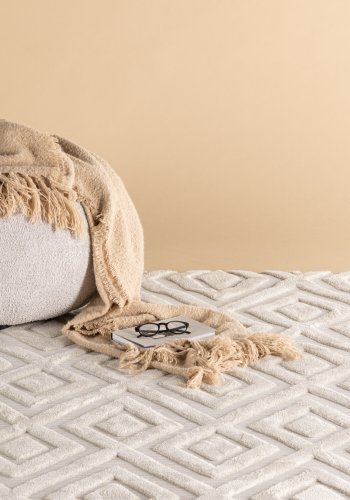 VENTURE DESIGN Pia Teppe Pia Polyester Shaggy - 230*160- -Rektangulr-Hvit