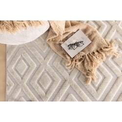 Pia gulvtppe, rektangulr - hvid polyester (230x160)