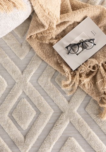 VENTURE DESIGN Pia Teppe Pia Polyester Shaggy - 230*160- -Rektangulr-Hvit