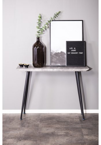 VENTURE DESIGN Edge Beistelltisch - grauer Zement und Metall (110x30)