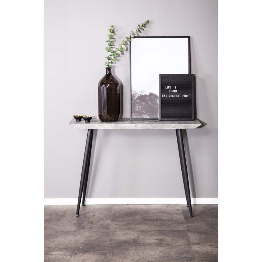 VENTURE DESIGN Edge Beistelltisch - grauer Zement und Metall (110x30)