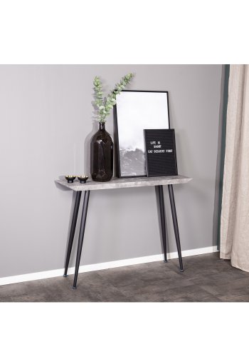 VENTURE DESIGN Edge Beistelltisch - grauer Zement und Metall (110x30)