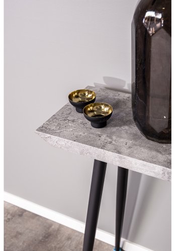 VENTURE DESIGN Edge Beistelltisch - grauer Zement und Metall (110x30)