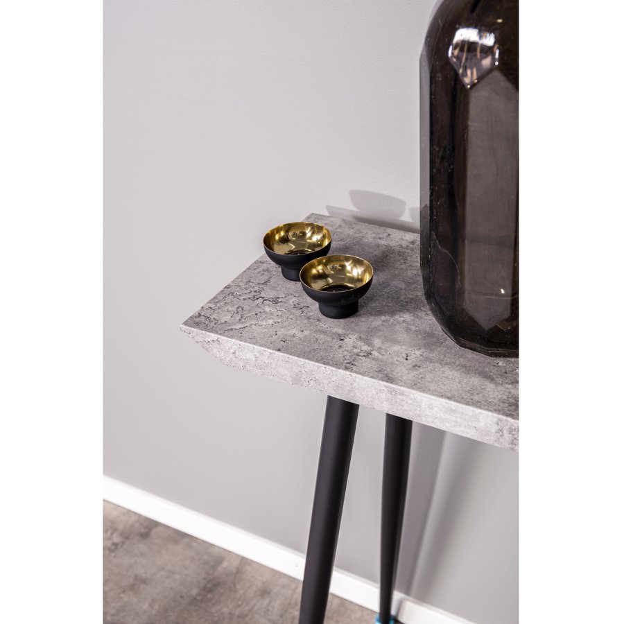 VENTURE DESIGN Edge Beistelltisch - grauer Zement und Metall (110x30)