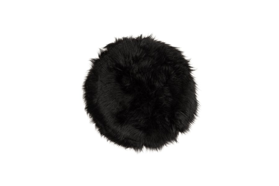 VENTURE DESIGN Katy sdeskind, rund - sort akryl falsk pels (34)